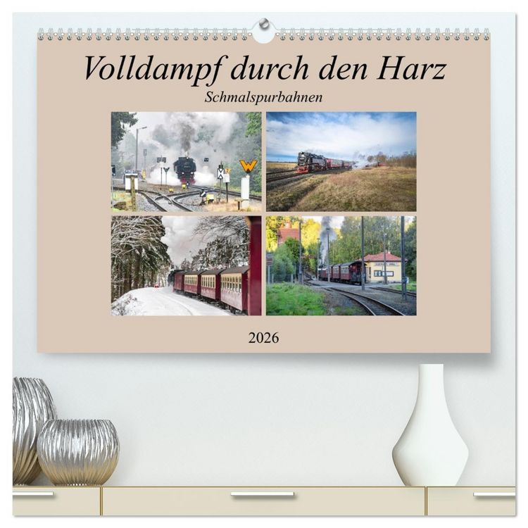 Produktbild: Volldampf durch den Harz (hochwertiger Premium Wandkalender 2026 DIN A2 quer), Kunstdruck in Hochglanz