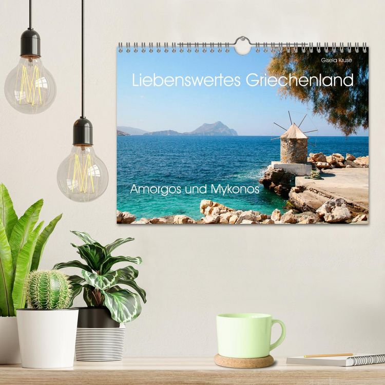 Produktbild: Liebenswertes Griechenland Amorgos und Mykonos (Wandkalender 2026 DIN A4 quer), CALVENDO Monatskalender