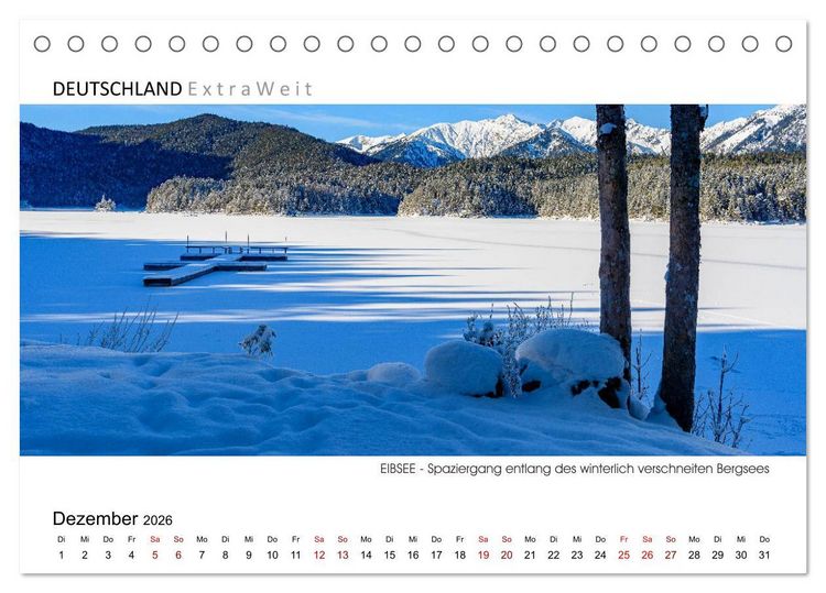 Produktbild: Wei&szlig;blaue Impressionen vom Eibsee (Tischkalender 2026 DIN A5 quer), CALVENDO Monatskalender