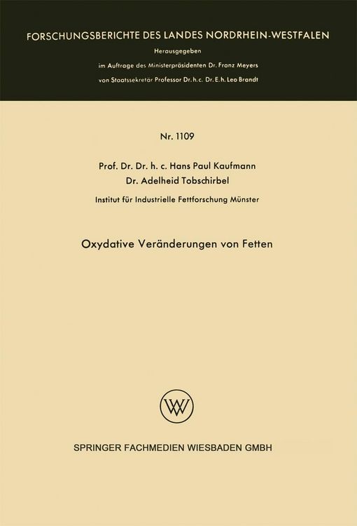 Produktbild: Oxydative Ver&auml;nderungen von Fetten