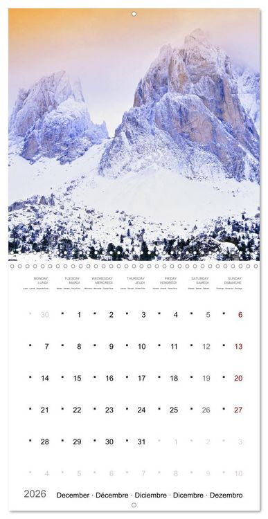 Produktbild: Dolomites Moments in the light (Wall Calendar 2026 12 &times; 12 Inch) CALVENDO 12 Month Wall Calendar