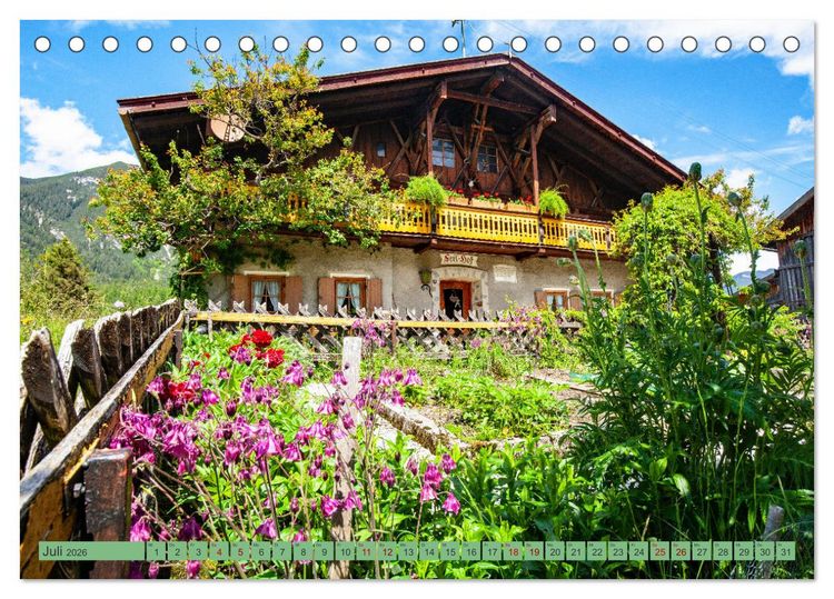 Produktbild: Historische Bauernh&auml;user im Tiroler Leutaschtal (Tischkalender 2026 DIN A5 quer), CALVENDO Monatskalender