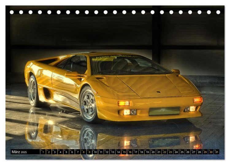 Produktbild: Ein Teufel in Gelb Lamborghini Diablo PHOTOART (Tischkalender 2025 DIN A5 quer), CALVENDO Monatskalender