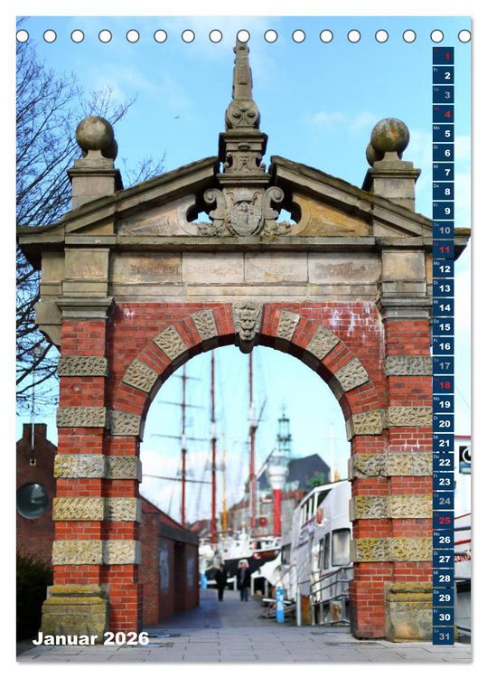 Produktbild: Emden - Sehenswertes der Seehafenstadt (Tischkalender 2026 DIN A5 hoch), CALVENDO Monatskalender