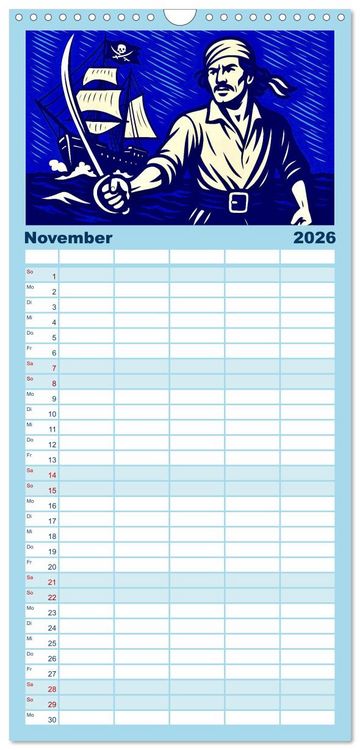 Produktbild: Familienplaner 2026 - Das Meer in der Weltliteratur mit 5 Spalten (Wandkalender, 21 x 45 cm) CALVENDO