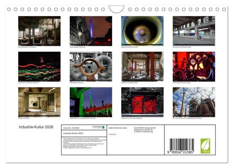 Produktbild: Industrie-Kultur 2026 (Wandkalender 2026 DIN A4 quer), CALVENDO Monatskalender