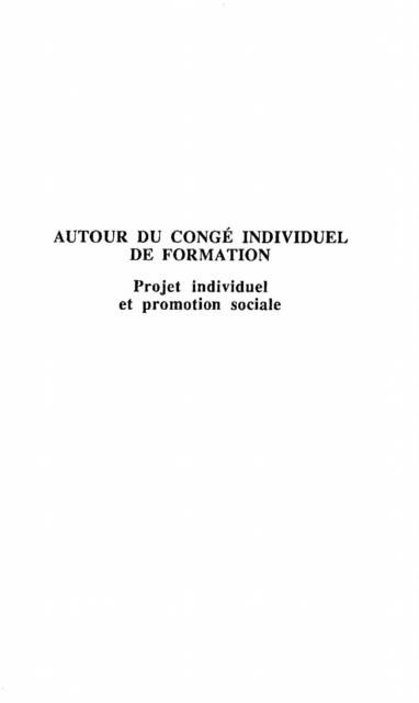 Produktbild: Autour du conge individuel de formation