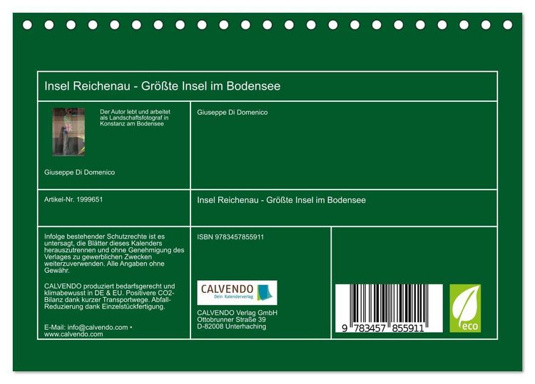 Produktbild: Insel Reichenau - Gr&ouml;&szlig;te Insel im Bodensee (Tischkalender 2026 DIN A5 quer), CALVENDO Monatskalender