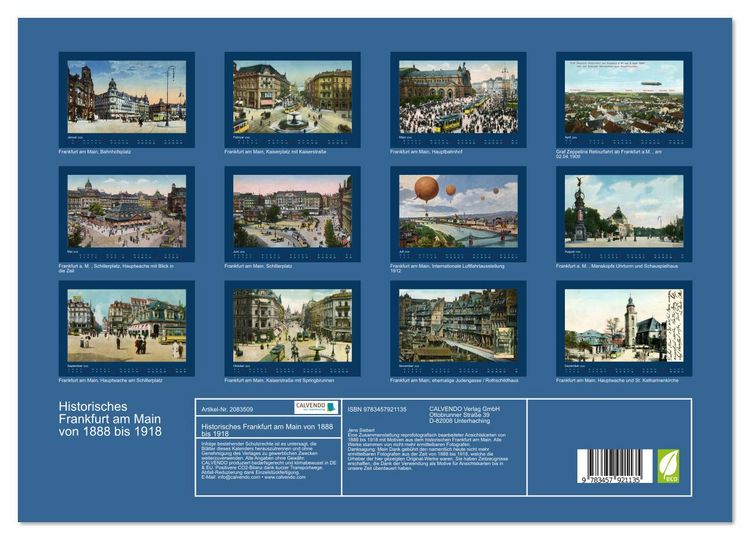 Produktbild: Historisches Frankfurt am Main von 1888 bis 1918 (Wandkalender 2026 DIN A3 quer), CALVENDO Monatskalender