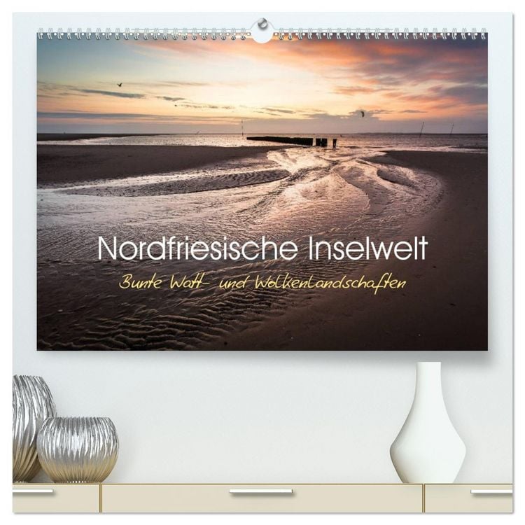 Produktbild: Nordfriesische Inselwelt - Bunte Watt- und Wolkenlandschaften (hochwertiger Premium Wandkalender 2026 DIN A2 quer), Kunstdruck in Hochglanz
