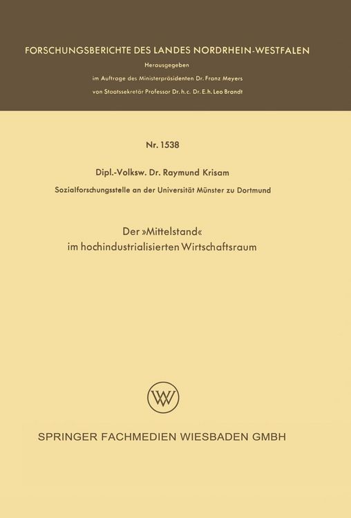 Produktbild: Der &raquo;Mittelstand&laquo; im hochindustrialisierten Wirtschaftsraum