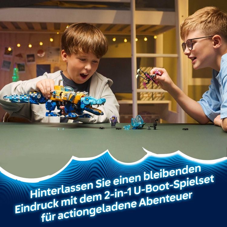 Produktbild: LEGO DREAMZzz 2in1 71512 Krokodil-U-Boot, Spielzeug mit 3 Minifiguren