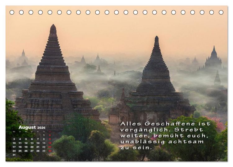 Produktbild: BUDDHAS WEISHEITEN - Balsam f&uuml;r die Seele (Tischkalender 2026 DIN A5 quer), CALVENDO Monatskalender