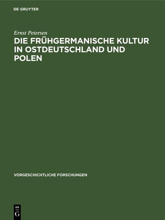 Produktbild: Die fr&uuml;hgermanische Kultur in Ostdeutschland und Polen