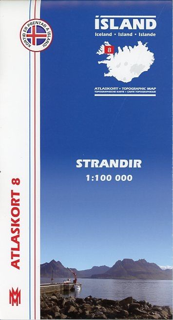 Produktbild: Island Atlaskort 08 Strandir 1:100.000