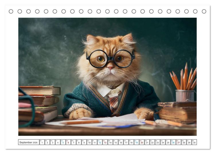 Produktbild: Miau mit Stil (Tischkalender 2026 DIN A5 quer), CALVENDO Monatskalender