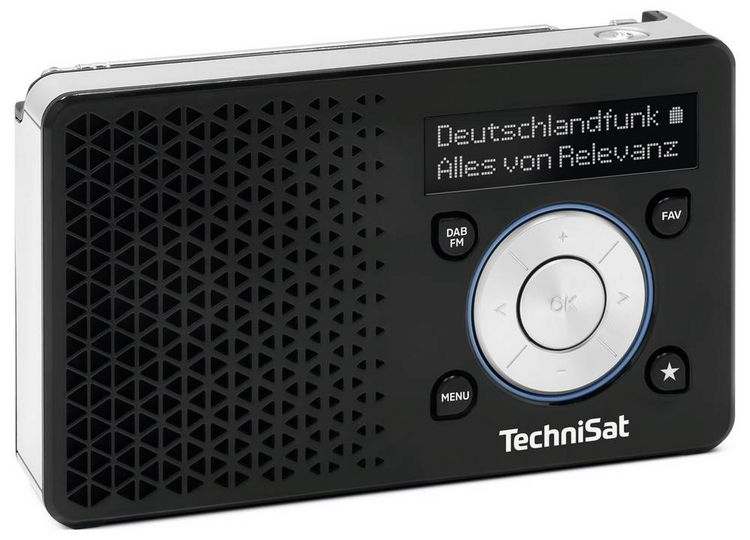 Produktbild: TechniSat DIGITRADIO 1 A Akku-Radio DAB+, UKW, ASA-Warnfunktion wiederaufladbar Schwarz, Silber