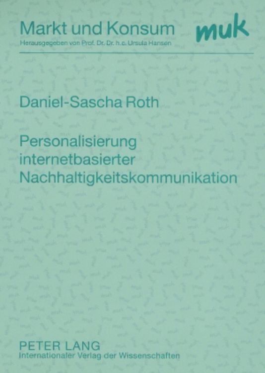 Produktbild: Personalisierung internetbasierter Nachhaltigkeitskommunikation