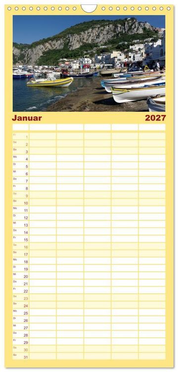 Produktbild: Familienplaner 2027 - Reisen ans Meer mit 5 Spalten (Wandkalender, 21 x 45 cm) CALVENDO