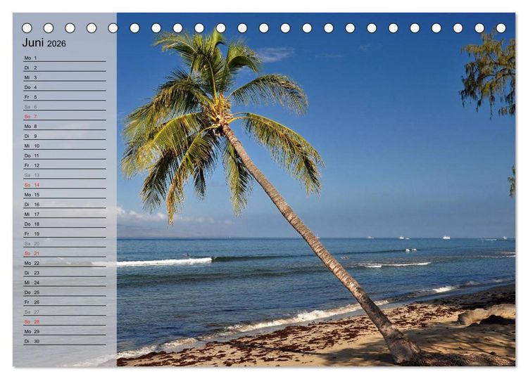 Produktbild: Land of Aloha - Hawaii Monatsplaner (Tischkalender 2026 DIN A5 quer), CALVENDO Monatskalender