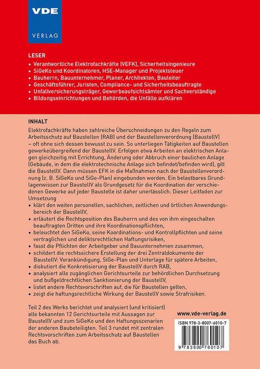 Produktbild: Praxisleitfaden Baustellenverordnung