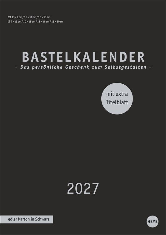 Produktbild: Premium-Bastelkalender schwarz A4 2027