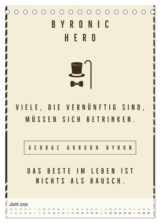 Produktbild: Dichter als Goethe - Der literarische Alkohol-Kalender (Tischkalender 2026 DIN A5 hoch), CALVENDO Monatskalender
