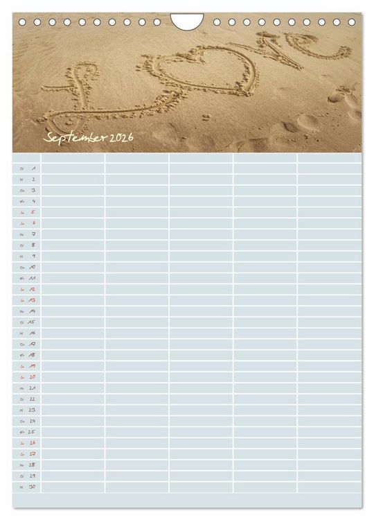 Produktbild: Kleine Sand-Sch&ouml;nheiten / Familienplaner (Wandkalender 2026 DIN A4 hoch), CALVENDO Monatskalender