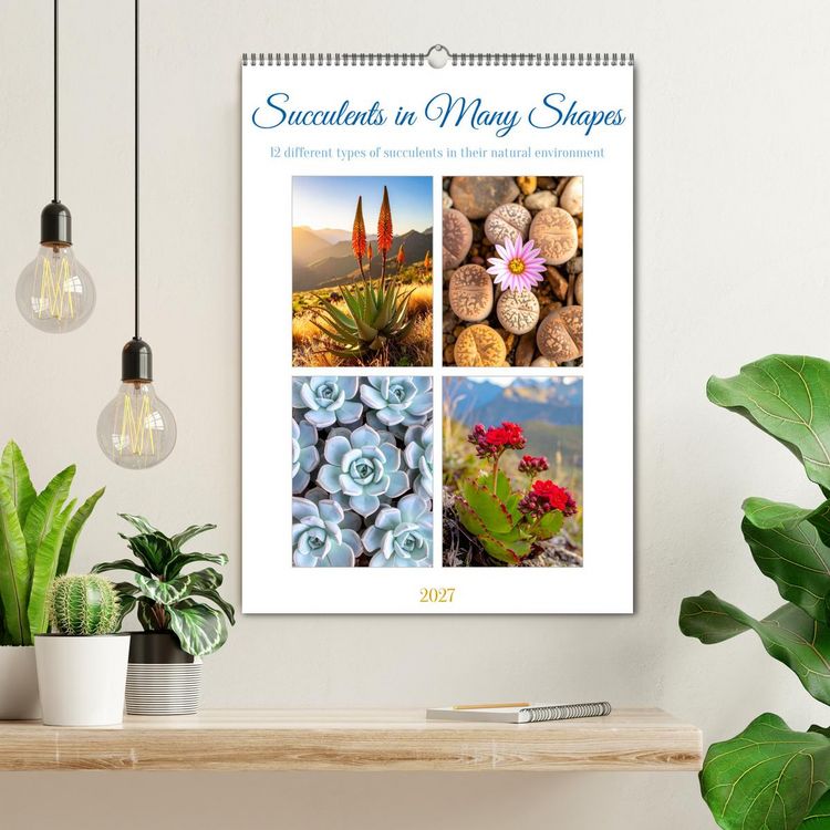 Produktbild: Succulents in Many Shapes (Wall Calendar 2027 DIN A2 portrait), CALVENDO 12 Month Wall Calendar