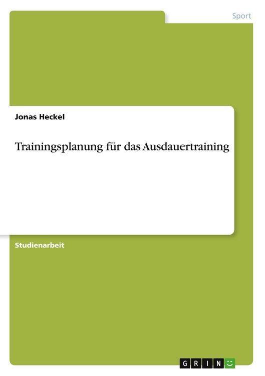 Produktbild: Trainingsplanung f&uuml;r das Ausdauertraining