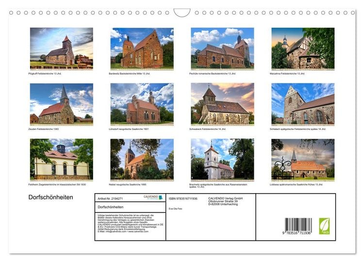Produktbild: Dorfsch&ouml;nheiten (Wandkalender 2026 DIN A3 quer), CALVENDO Monatskalender