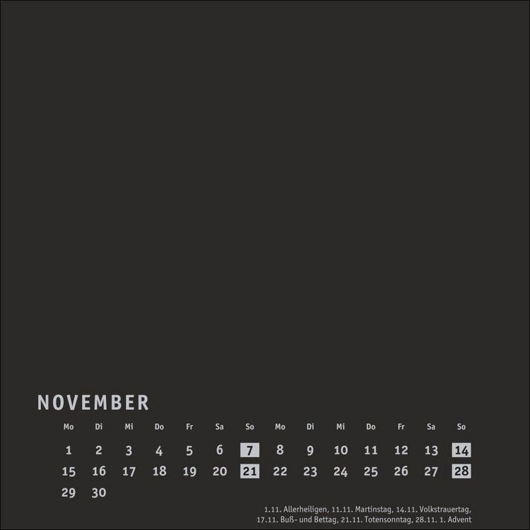 Produktbild: Premium-Bastelkalender schwarz klein 2027
