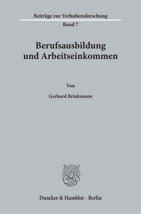Produktbild: Berufsausbildung und Arbeitseinkommen.