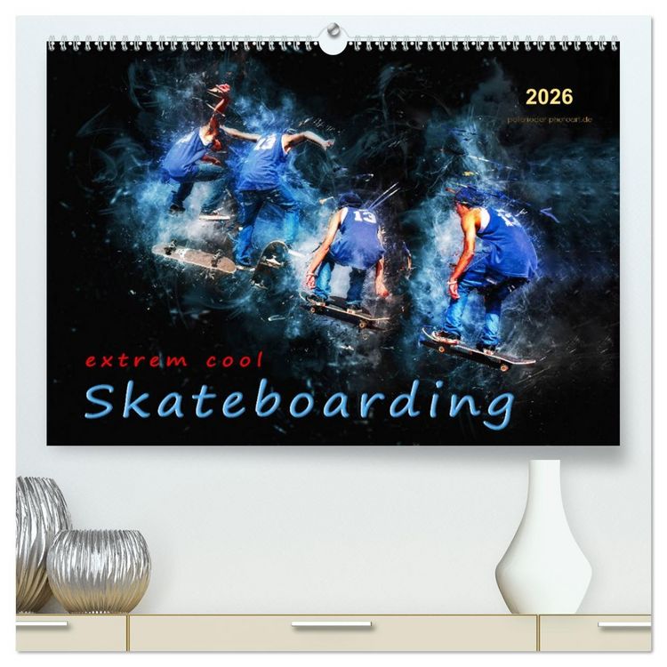 Produktbild: Skateboarding - extrem cool (hochwertiger Premium Wandkalender 2026 DIN A2 quer), Kunstdruck in Hochglanz