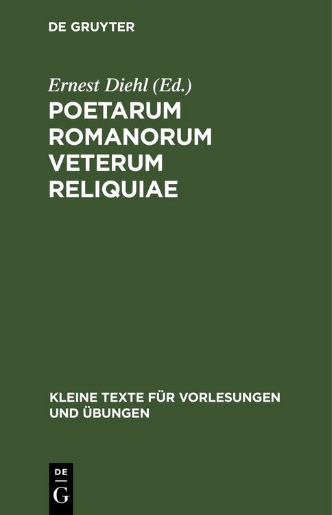 Produktbild: Poetarum Romanorum veterum reliquiae