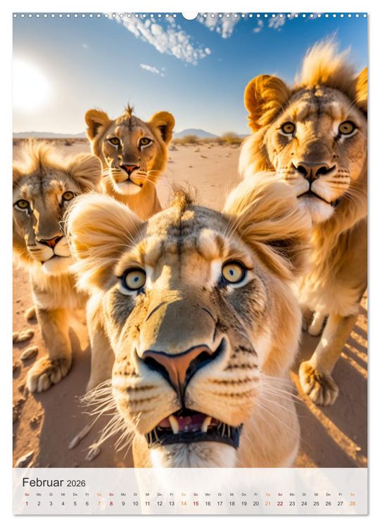 Produktbild: Lustige Tier-Selfies (hochwertiger Premium Wandkalender 2026 DIN A2 hoch), Kunstdruck in Hochglanz