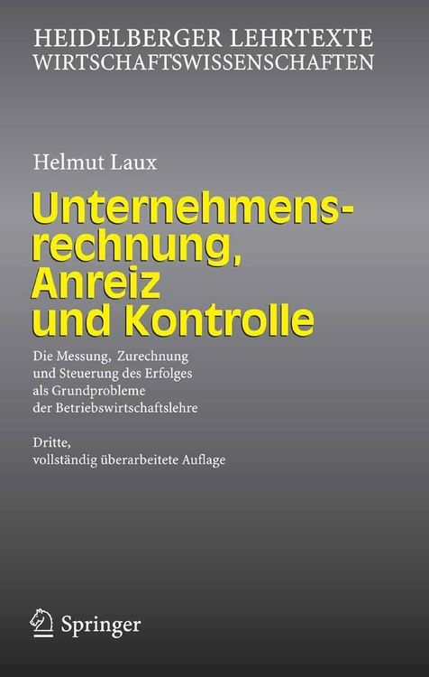 Produktbild: Unternehmensrechnung, Anreiz und Kontrolle