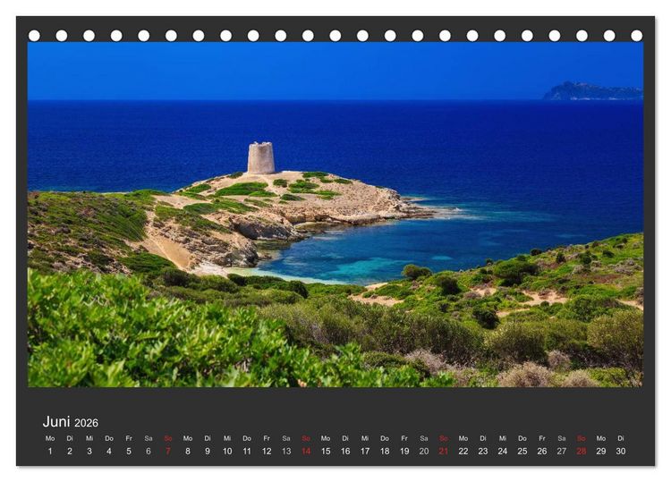 Produktbild: Sardinien - Traumstr&auml;nde am Mittelmeer (Tischkalender 2026 DIN A5 quer), CALVENDO Monatskalender