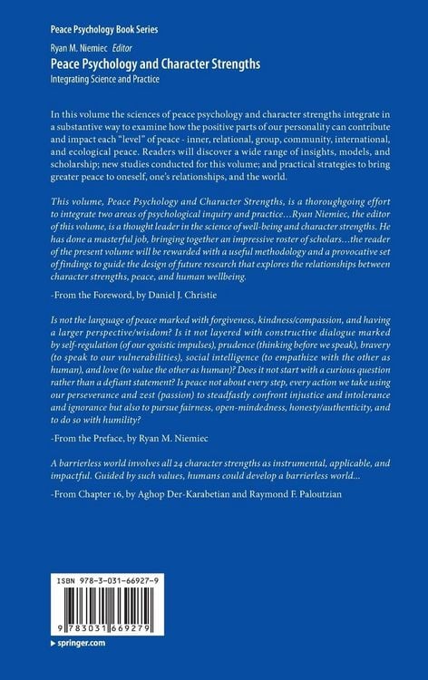 Produktbild: Peace Psychology and Character Strengths