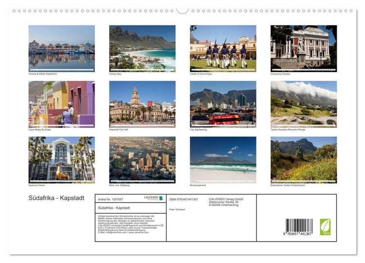 Produktbild: S&uuml;dafrika - Kapstadt (hochwertiger Premium Wandkalender 2026 DIN A2 quer), Kunstdruck in Hochglanz
