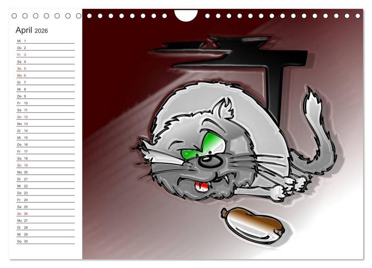 Produktbild: Alles f&uuml;r die Katz! Lustiger Katzen-Planer (Wandkalender 2026 DIN A4 quer), CALVENDO Monatskalender