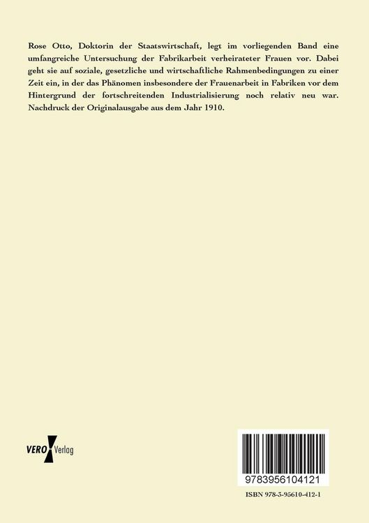 Produktbild: &Uuml;ber die Fabrikarbeit verheirateter Frauen