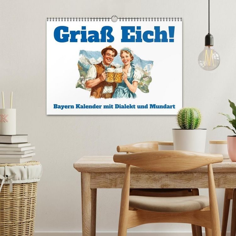 Produktbild: Gria&szlig; Eich! Bayern Kalender mit Dialekt und Mundart (Wandkalender 2026 DIN A3 quer), CALVENDO Monatskalender