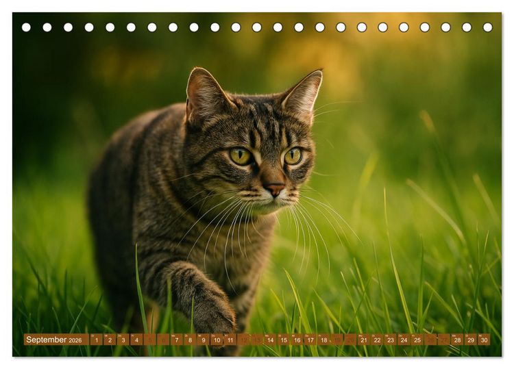Produktbild: Katzenblicke &ndash; Eleganz und Anmut (Tischkalender 2026 DIN A5 quer), CALVENDO Monatskalender