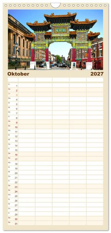 Produktbild: Familienplaner 2027 - Faszination Liverpool mit 5 Spalten (Wandkalender, 21 x 45 cm) CALVENDO