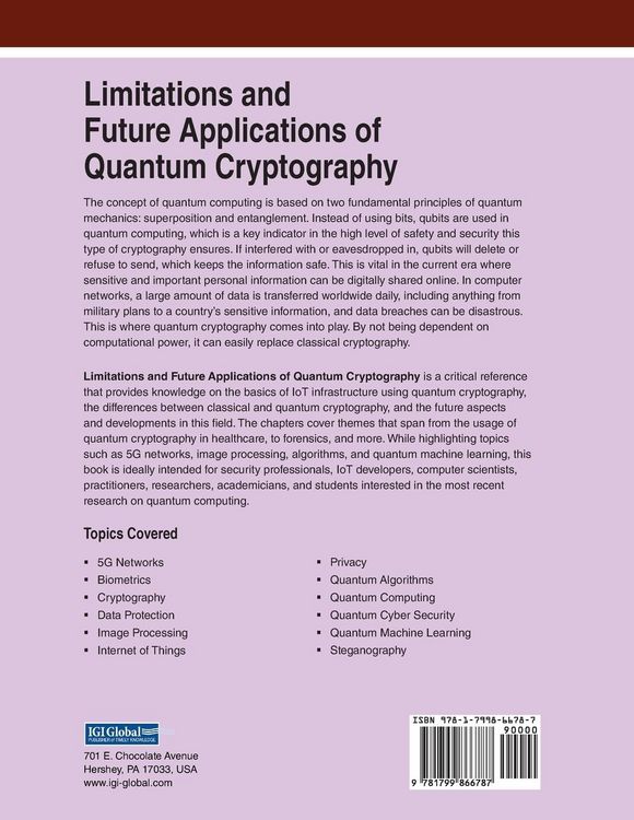 Produktbild: Limitations and Future Applications of Quantum Cryptography