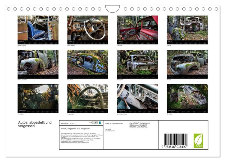 Produktbild: Autos, abgestellt und vergessen (Wandkalender 2026 DIN A4 quer), CALVENDO Monatskalender
