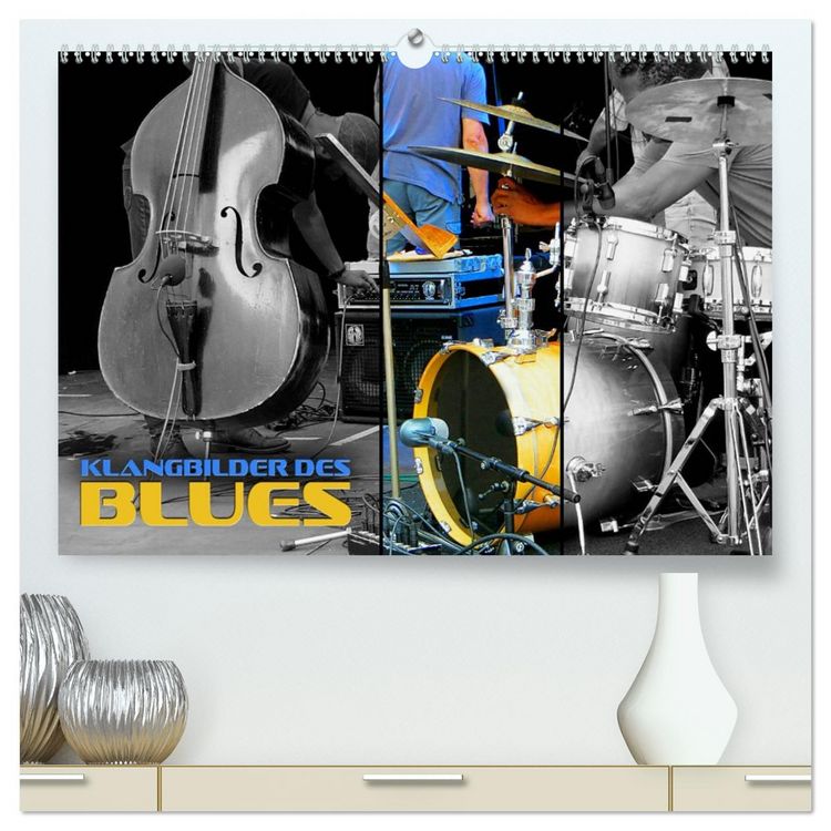 Produktbild: Klangbilder des Blues (hochwertiger Premium Wandkalender 2026 DIN A2 quer), Kunstdruck in Hochglanz