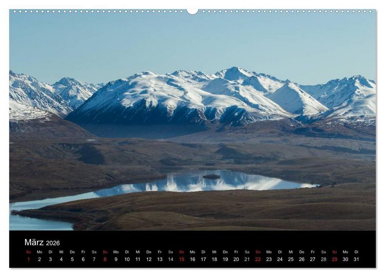 Produktbild: South Island - Neuseelands S&uuml;dinsel (hochwertiger Premium Wandkalender 2026 DIN A2 quer), Kunstdruck in Hochglanz