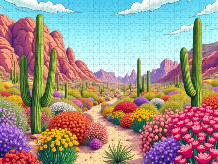 Produktbild: CALVENDO Puzzle Super Bloom in der kalifornischen W&uuml;ste | 1000 Teile Lege-Gr&ouml;&szlig;e 64x48cm Foto-Puzzle f&uuml;r gl&uuml;ckliche Stunden